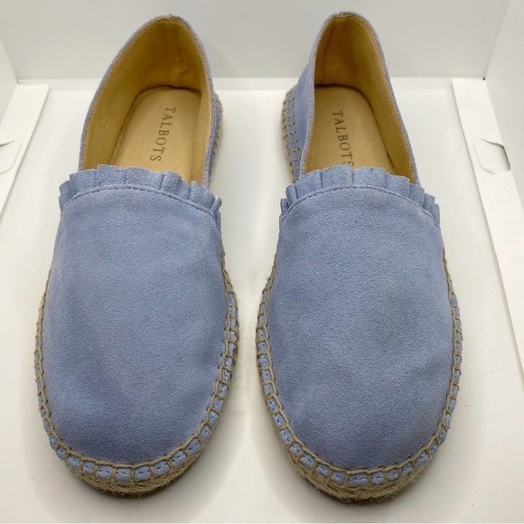 Talbots Light Blue Izzy Suede Leather Espadrille Slip On Flats 6.5 - Picture 2 of 9